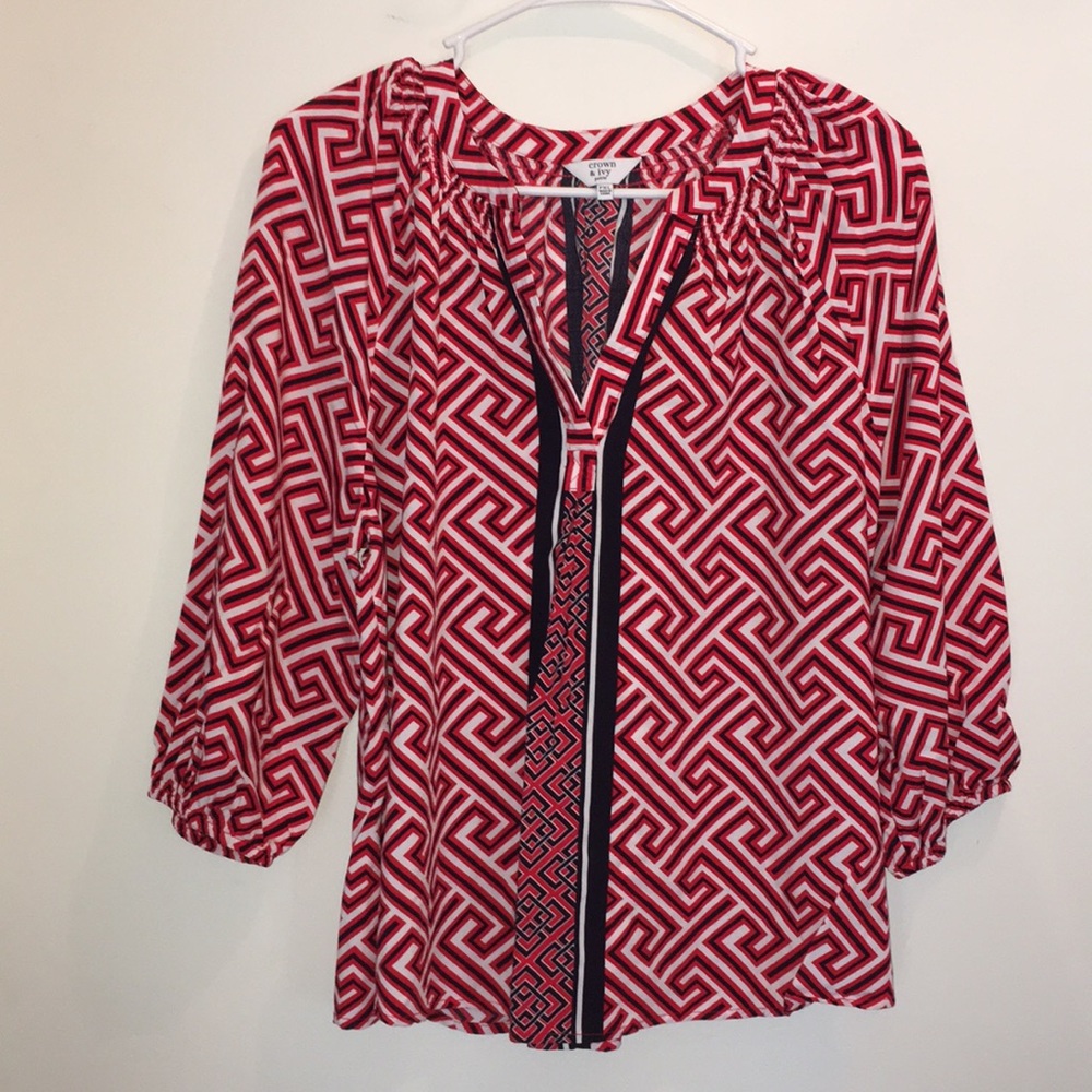 CROWN + IVY GEOMETRIC POPOVER TUNIC
